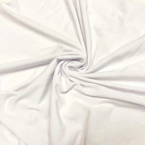ITY Fabric Polyester Knit Jersey 2 Way Stretch Spandex Sold By The Yard. White