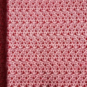 Lace with Cord Embroidery Flowers on a Mesh Fabric -Dresses-Fashion-Prom-Nightgown-Sold by Yard- Burgundy Metallic