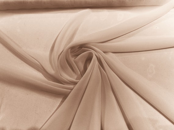 Sand 5 Yards 60" Wide Sheer Fabric Chiffon Fabric by The Yard Continuous Solid Color Draping Fabric for Wedding Party Easter Backdrop