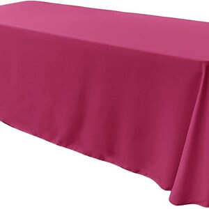Fuchsia Rectangular Polyester Poplin Tablecloth Floor Length / Party supply