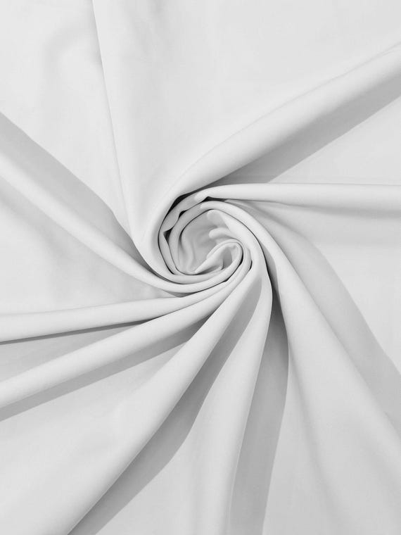 White Dull 4 Way Stretch Crepe Fabric/Medium Crepe-Bridal Fabric/Apparel Fabric/Polyester Crepe-Spandex