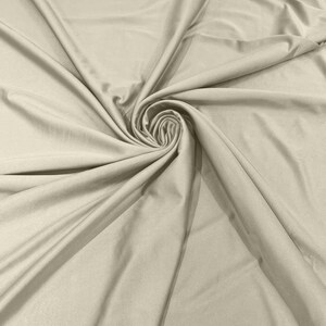 Ivory Shiny Milliskin Nylon Spandex Fabric 4 Way Stretch 58&quot; Wide Sold by The Yard