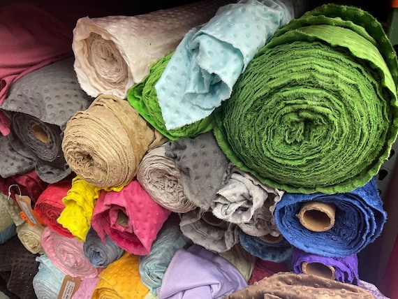 Biking Red 58" Wide 100% Polyester Minky Dimple Dot Soft Cuddle Fabric SEW Craft Sold by The Yard.