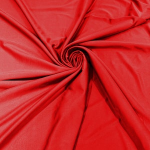 Red Shiny Milliskin Nylon Spandex Fabric 4 Way Stretch 58&quot; Wide Sold by The Yard
