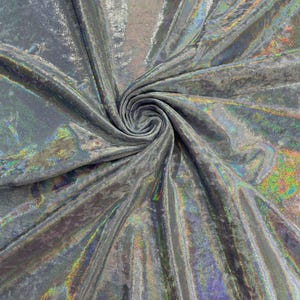 Lilac Oil Slick Iridescent Foggy Foil Stretch Velvet By The Yard/58&quot; Wide Velvet Fabric | Foiled Velvet 4 Way Stretch.