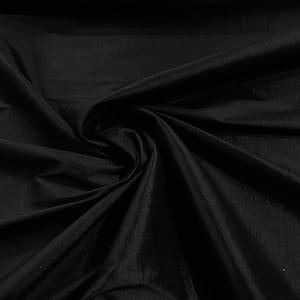 Black Taffeta Stretch Fabric 2-Way Stretch 58&quot; Wide, Fashion Dress Clothing Draping Prom Gown Bridal Dress Fabric