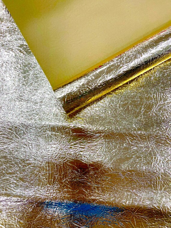 Gold Crush Chrome Mirror Shiny Vinyl 54" Wide, Upholstery Crafting Accessories Applications.