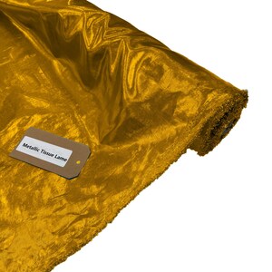 Mustard Metallic Shiny Light Weight Tissue Lame Fabric/Sewing Craft Wedding Party Draping Supplies/Banners