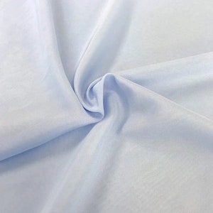 58/60" Wide 100% Polyester Soft Light Weight, Sheer, See Through Chiffon Fabric Sold By The Yard. Light Blue