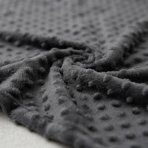 Charcoal Gray Minky Dot Fabric, 100% Polyester 58" Wide| Stuff | Blankets Sold by the Yard