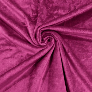 Fuchsia Minky Solid Silky Plush Faux Fur Fabric - Sold by the yard