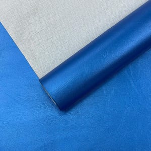 Metallic Blue Marine Vinyl Fabric Sold by The Yard/Vinyl Fabric Faux Leather Pleather Upholstery 54&quot; Wide