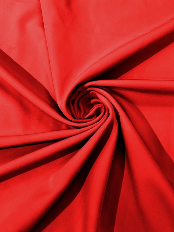 Red Dull 4 Way Stretch Crepe Fabric/Medium Crepe-Bridal Fabric/Apparel Fabric/Polyester Crepe-Spandex
