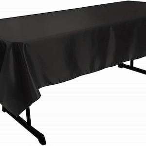 Black Rectangular Bridal Satin Tablecloth