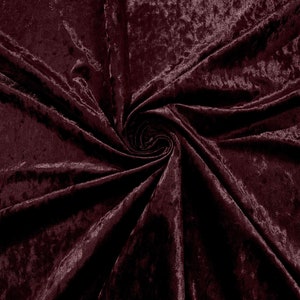 Dark Burgundy Stretch Crushed Velvet Fabric/58 Inches Wide/Cosplays.