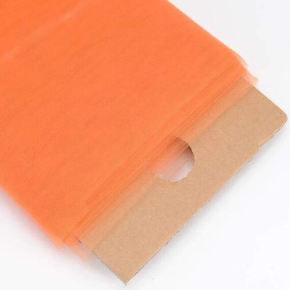 54" Wide by 40 Yards Long (120 Feet) Polyester Tulle Fabric Bolt, for Wedding and Decoration. Orange