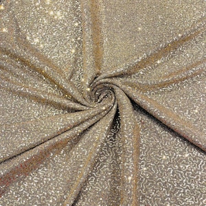 Metallic Tinsel Stretch Lurex Fabric With Sequins/58 Wide. Dark Gold
