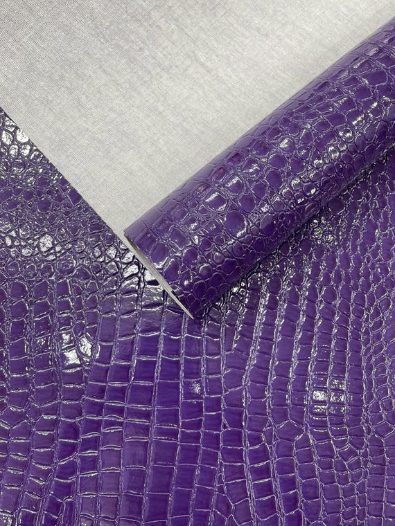 Purple Shiny Alligator 3D Embossed Vinyl Fabric, 54" Wide Upholstery Crafting Accessories Applications.