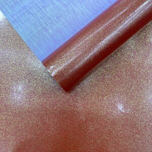 Orange Ultra Sparkle Glitter Upholstery Vinyl Fabric / Crafting Apparel Upholstery Vinyl Fabric 54&quot; Wide.