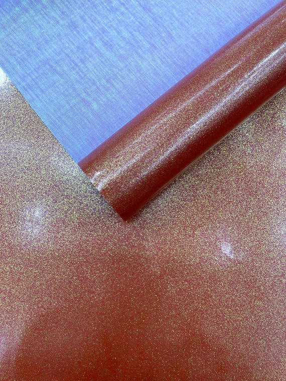 Orange Ultra Sparkle Glitter Upholstery Vinyl Fabric / Crafting Apparel Upholstery Vinyl Fabric 54" Wide.