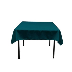 Square Polyester Poplin Table Overlay - Dark Teal - Diamond. Choose Size Below
