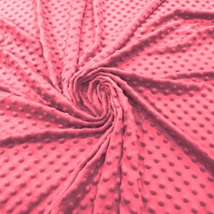 Hot Pink 58&quot; Wide 100% Polyester Minky Dimple Dot Soft Cuddle Fabric SEW Craft Sold by The Yard.