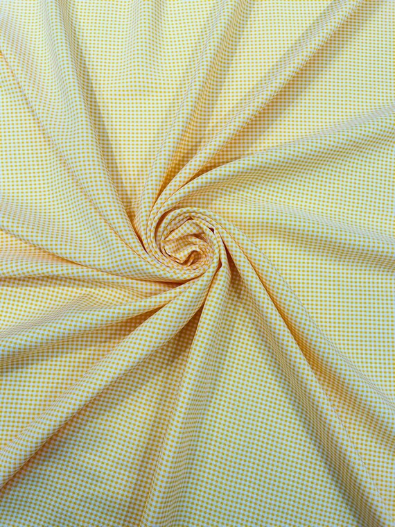 Dark Yellow Gingham 1/8” Squares, Poly Cotton Checkered Fabric- Sold by the yard