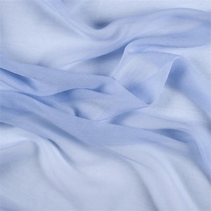 58/60" Wide 100% Polyester Soft Light Weight, Sheer, See Through Chiffon Fabric Sold By The Yard. Sky Blue