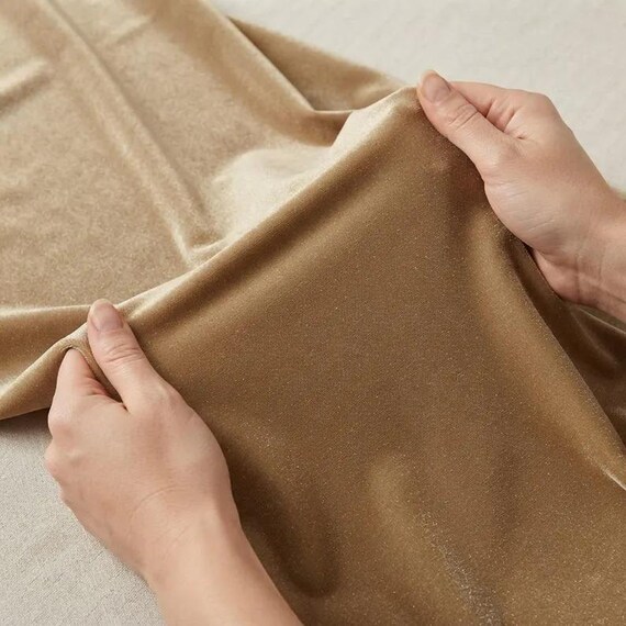 Champagne Stretch Velvet Fabric, 58" Wide, Apparel Sewing, Sold By The Yard