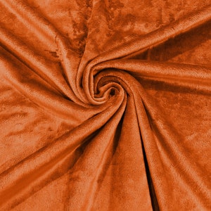 Orange Minky Solid Silky Plush Faux Fur Fabric - Sold by the yard
