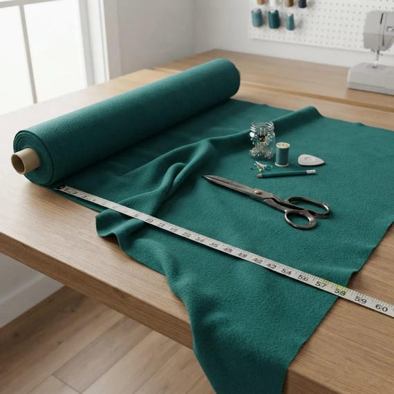 Teal Green Solid Polar Fleece Fabric Anti-Pill 58" Wide | Soft Polyester Blanket, Jacket.