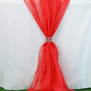 Red Chiffon Table Runner Extra Long, Wedding Runners, Holiday Table Runners, Long Table Runners.