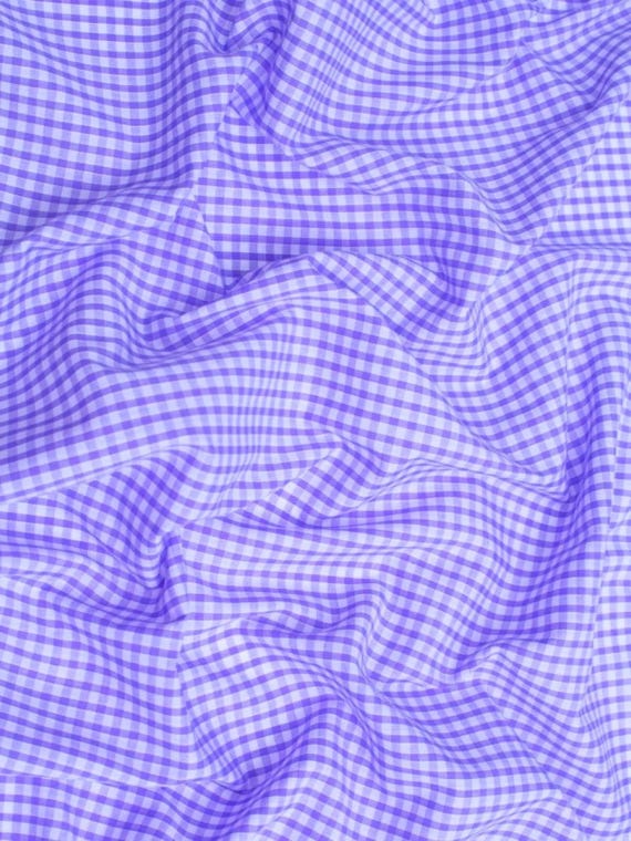 Lilac Gingham 1/8" Checkered Poly Cotton 58" Wide Fabric- Sold by the yard