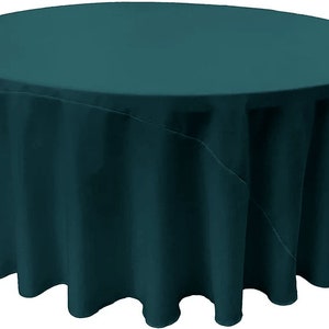 Round Polyester Poplin Tablecloth - Dark Teal - Choose Size Below