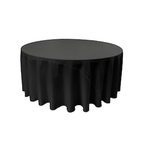 Round Polyester Poplin Tablecloth - Black - Choose Size Below