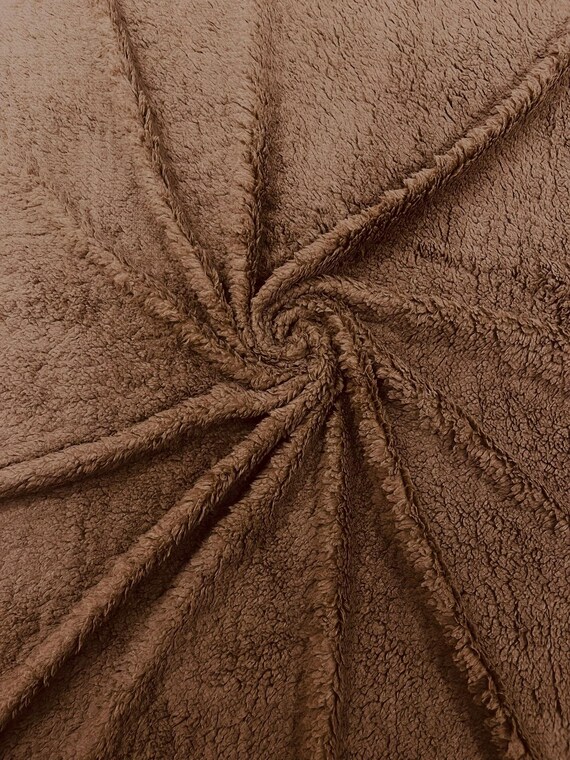 Brown Cuddle Minky Sherpa Fleece, lamb Wool Design Fabric. Sold By The Yard