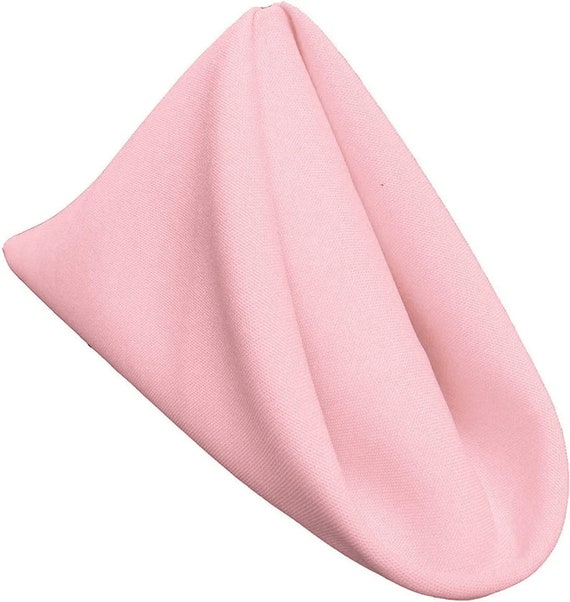 Pack of 12 - Pink - 18 x 18 Inches Polyester Poplin Decorative Table Napkins, Party Supply -