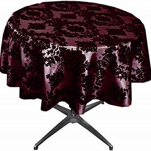 Burgundy Taffeta Flocking Damask Table Rounds for Wedding, Bridal Shower/Baby Shower, Dinner, Special Events/Home Decor.