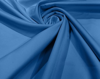 Coppen Blue Matte Stretch Lamour Satin Fabric 58" Wide/Sold By The Yard. New Colors