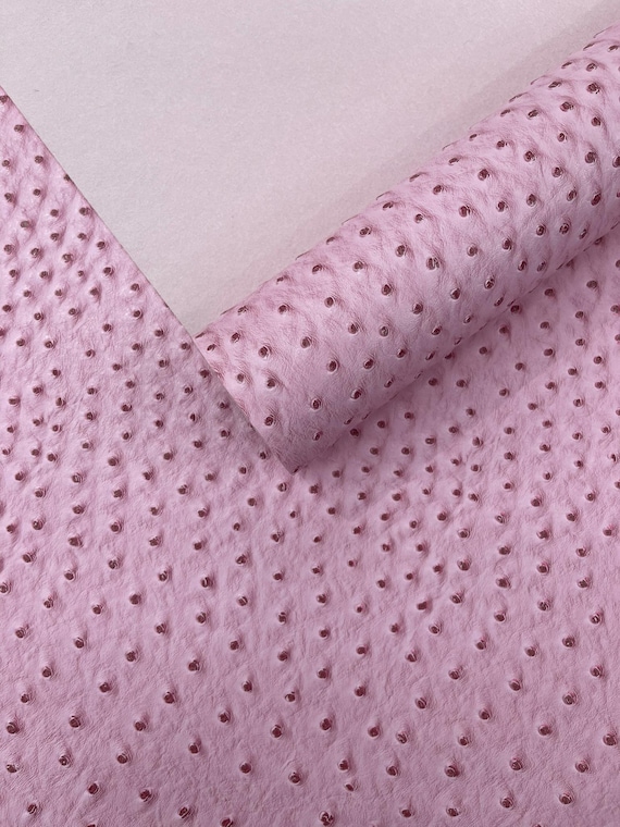 Pink Classic Ostrich Upholstery Vinyl Fabric / Faux Leather Accessories Crafting Apparel Upholstery Vinyl Fabric 54" Wide.