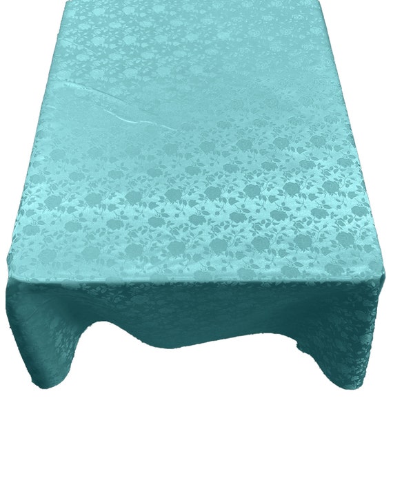 Jade Roses Jacquard Satin Rectangular Tablecloth Seamless/Party Supply