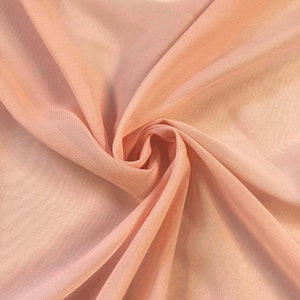 58/60" Wide 100% Polyester Soft Light Weight, Sheer, See Through Chiffon Fabric Sold By The Yard. Peach