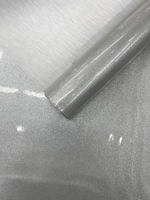 Dark Silver Ultra Sparkle Glitter Upholstery Vinyl Fabric / Crafting Apparel Upholstery Vinyl Fabric 54" Wide.
