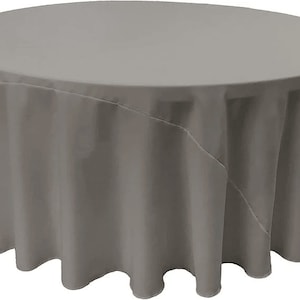Round Polyester Poplin Tablecloth - Dark Gray - Choose Size Below.