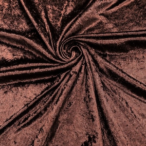 Mocha 59/60&quot; Wide Crushed Stretch Panne Velvet Velour Fabric Sold By The Yard.