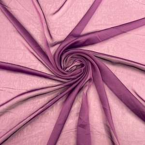 Dark Purple Chiffon Two Tone Sheer Fabric, Sold by The Yard