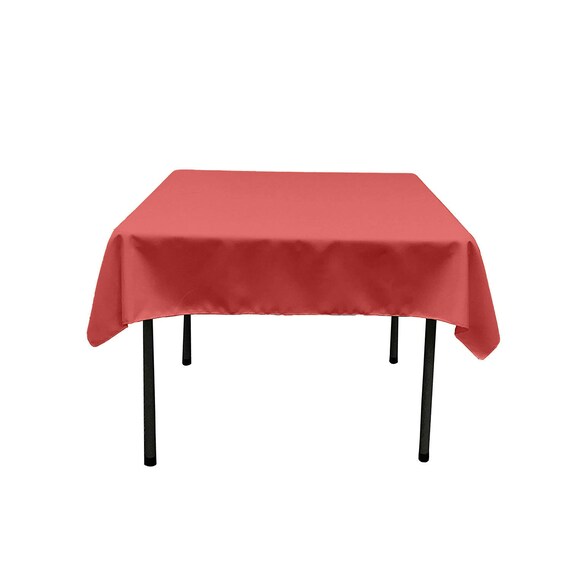 Puchi Coral Square Polyester Poplin Table Overlay - Diamond. Choose Size Below