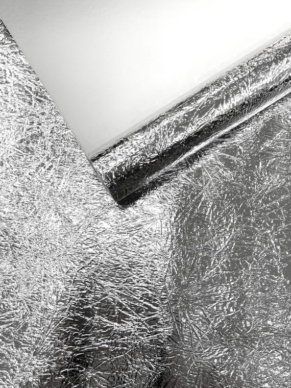 Silver Crush Chrome Mirror Shiny Vinyl 54" Wide, Upholstery Crafting Accessories Applications.