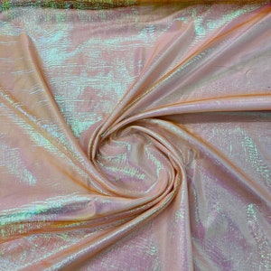 Crush Iridescent Shimmer Organza Fabric 45” Wide, Sells by The Yard. Neon Orange