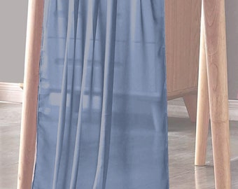 Steel Blue Chiffon Sheer Table Runner for Wedding, Decorations for Birthday Parties, Banquets, Engagements